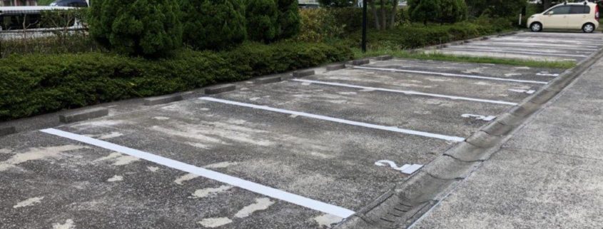 駐車場のライン引き塗装完工