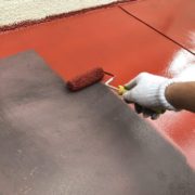 下屋根の錆止め塗装