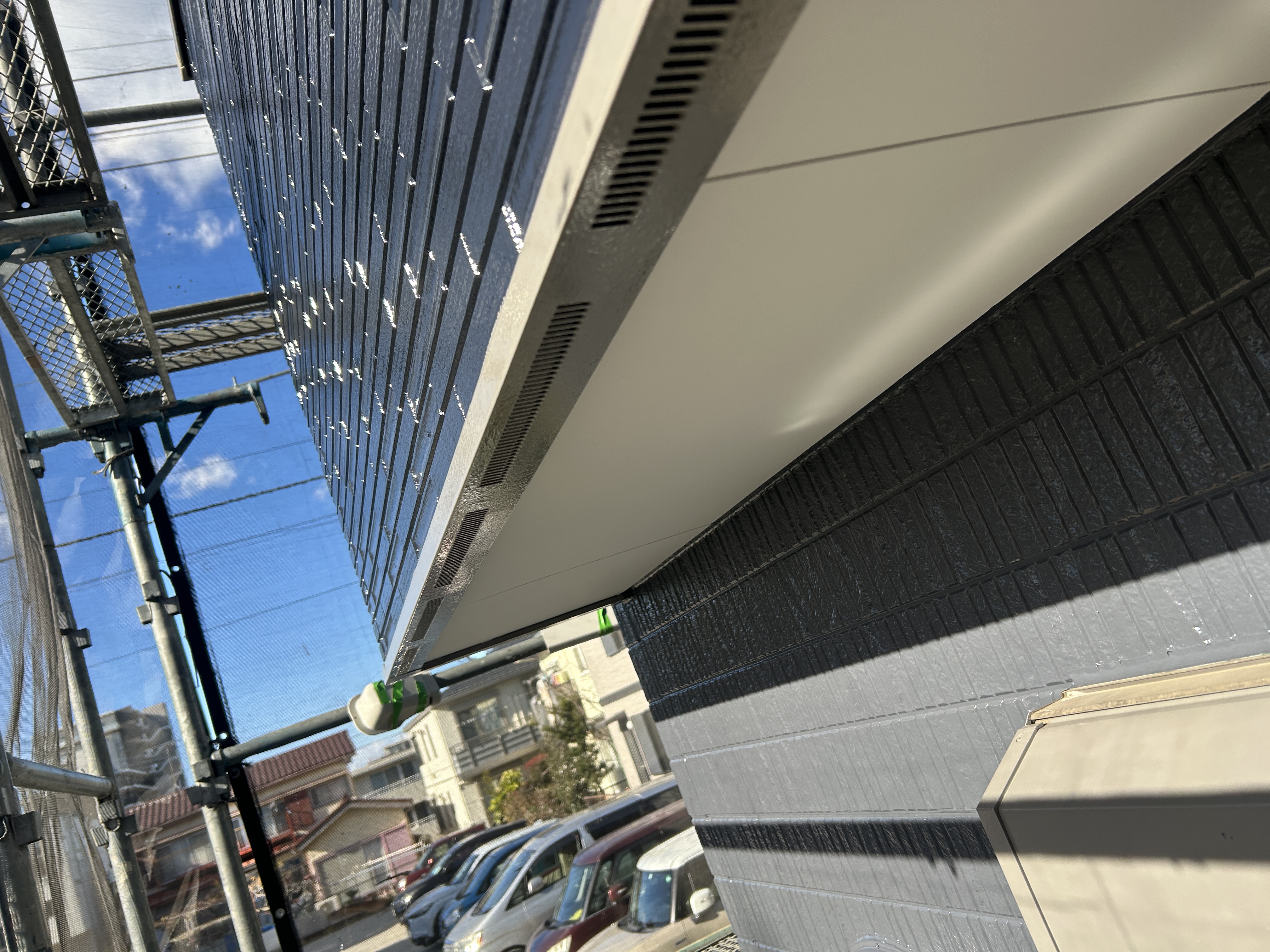 雨樋塗装後の仕上がり。八潮市S様邸の付帯部塗装完了写真